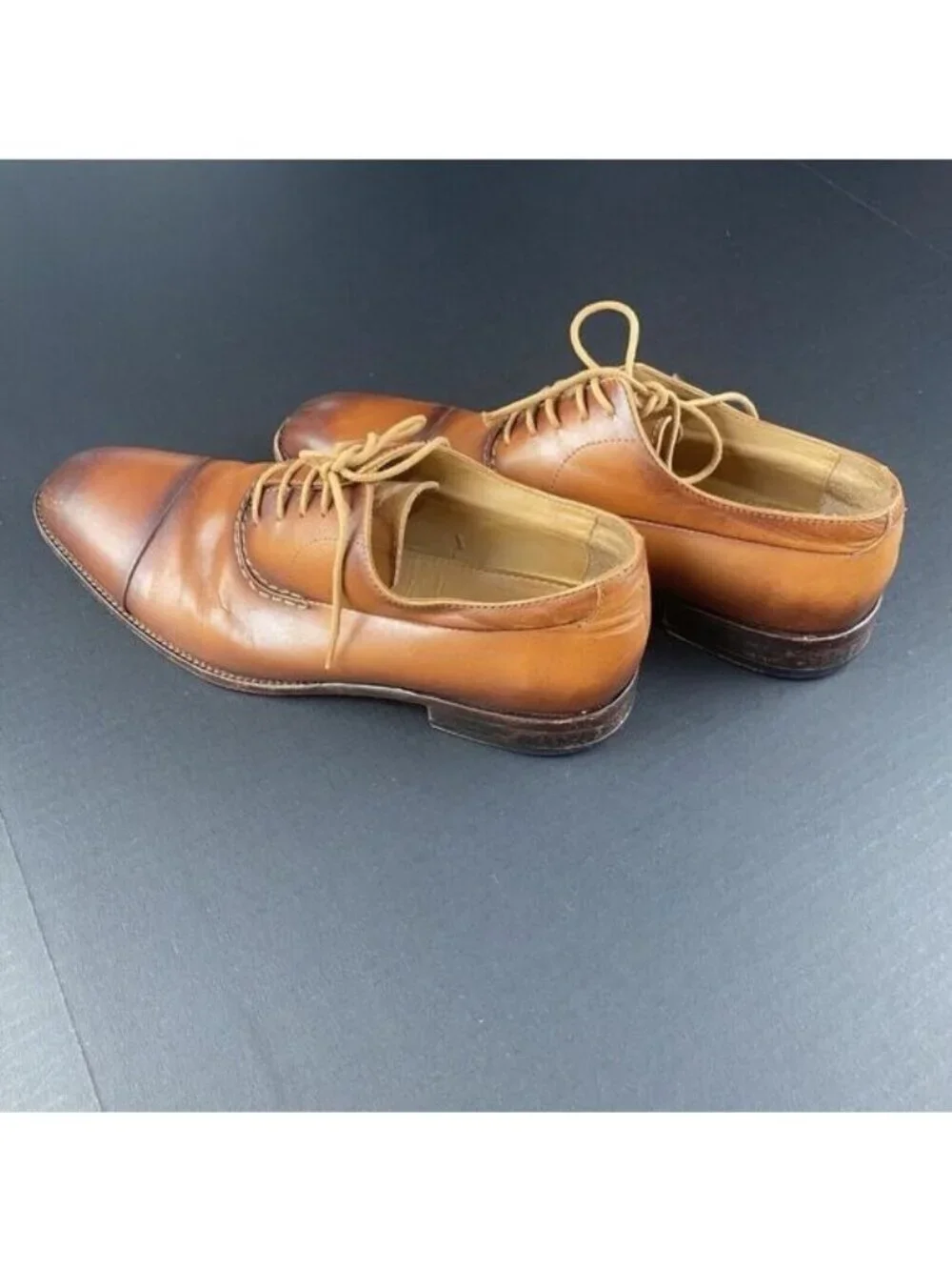HART SCHAFFNER MARX Size 8 Brown Leather Lace-Up Oxford Men's Shoes HK349S96